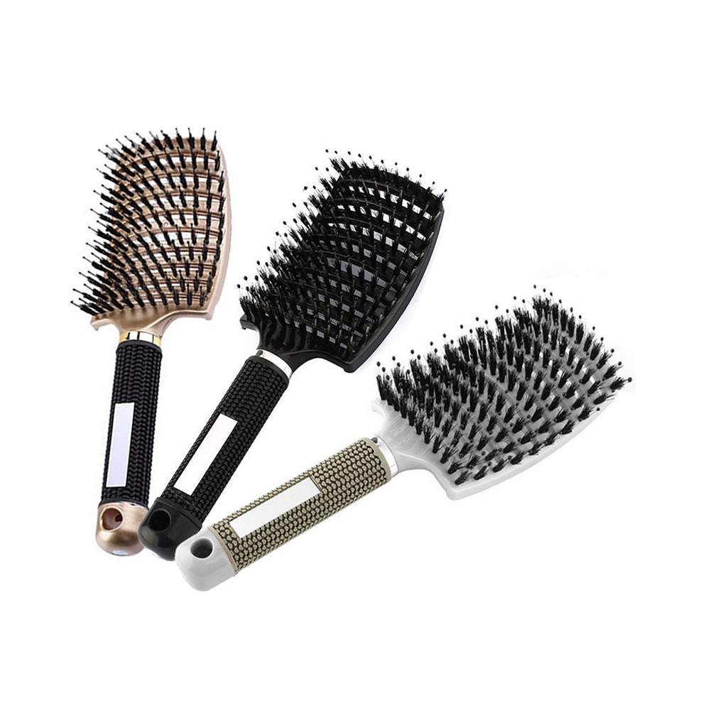 Red (Red) Hair Brush Scalp Massage Comb Hair Brush Bristles & Nylon Women's Wet Curly Detangle