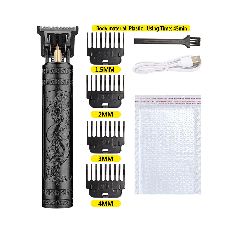 (Plastic Dragon 1)2022 New Vintage T9 Hair Clipper Men's Electric Shaver Rechargeable