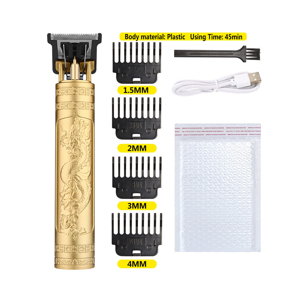 (Plastic Dragon 2)2022 New Vintage T9 Hair Clipper Men's Electric Shaver Rechargeable