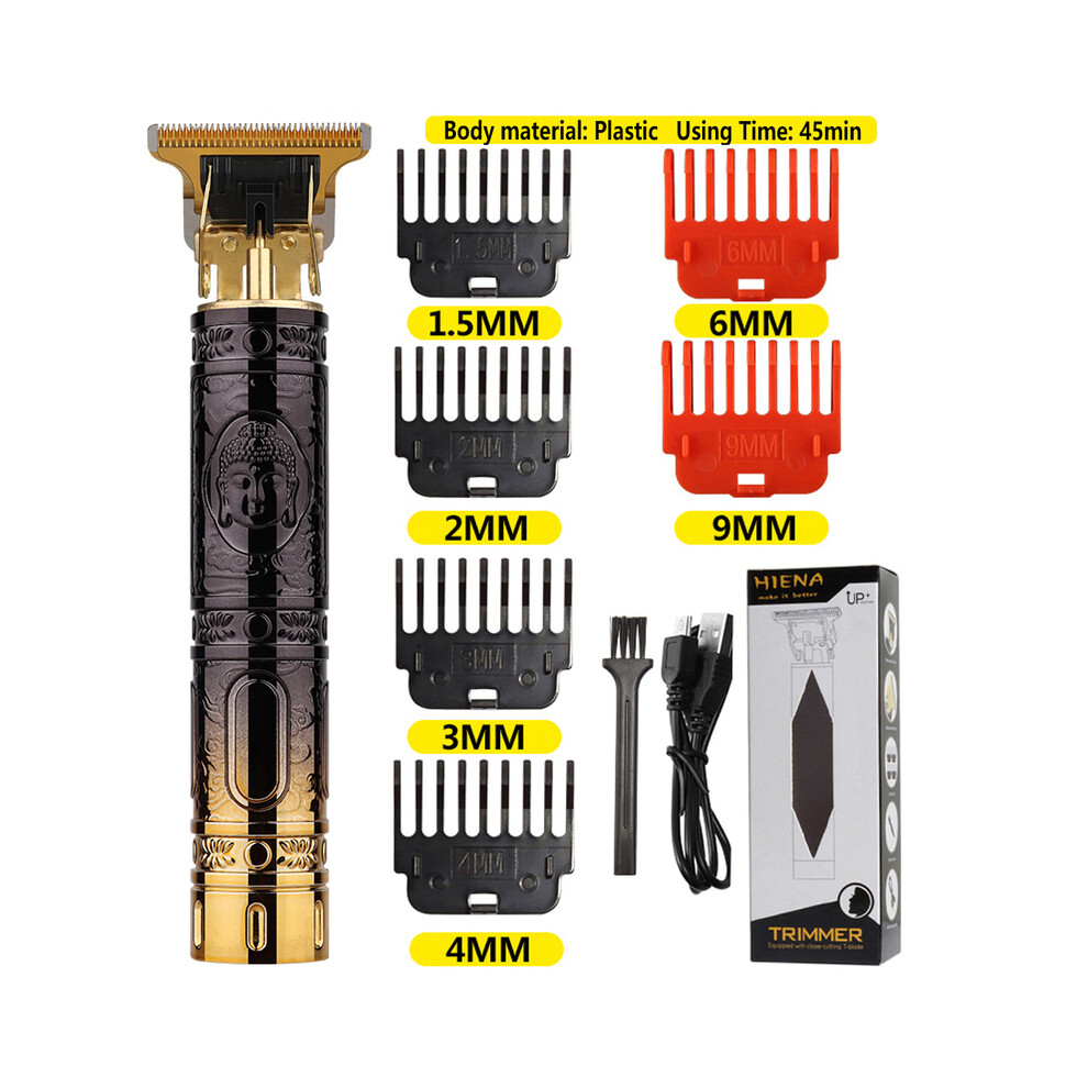 (Plastic Buddha 3)2022 New Vintage T9 Hair Clipper Men's Electric Shaver Rechargeable Hair Clipper