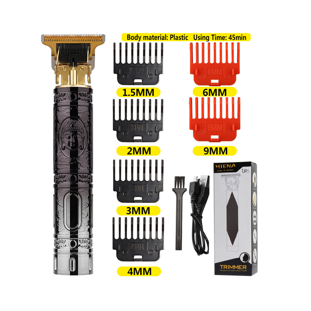 (Plastic Buddha 4)2022 New Vintage T9 Hair Clipper Men's Electric Shaver Rechargeable Hair Clipper