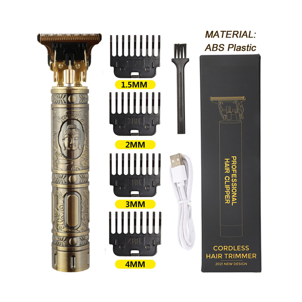 Bronze ( Buddha)T9 Hair Clipper Professional Electric Trimmer For Man 0Mm Bald Head Barber Hair Clipper