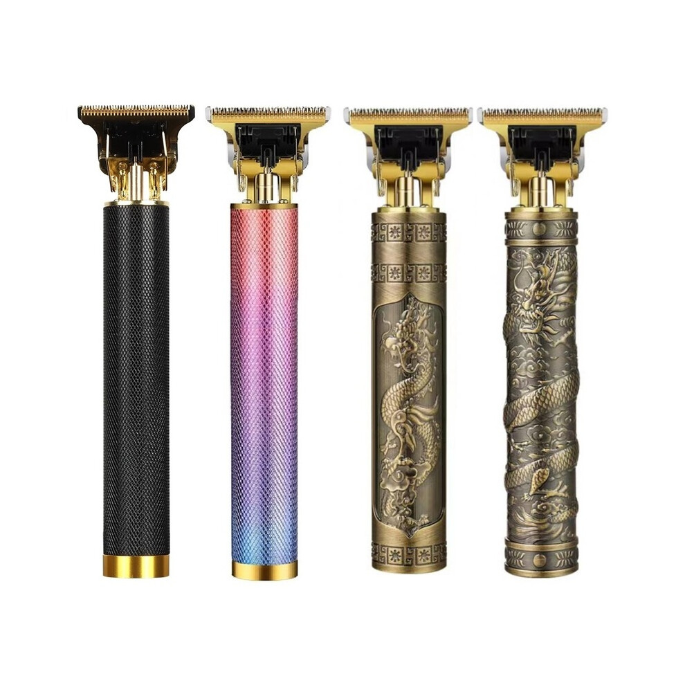 Black ( Dragon A)Electric Hair Clipper Vintage T9 Hair Clipper Rechargeable Shaving Clipper