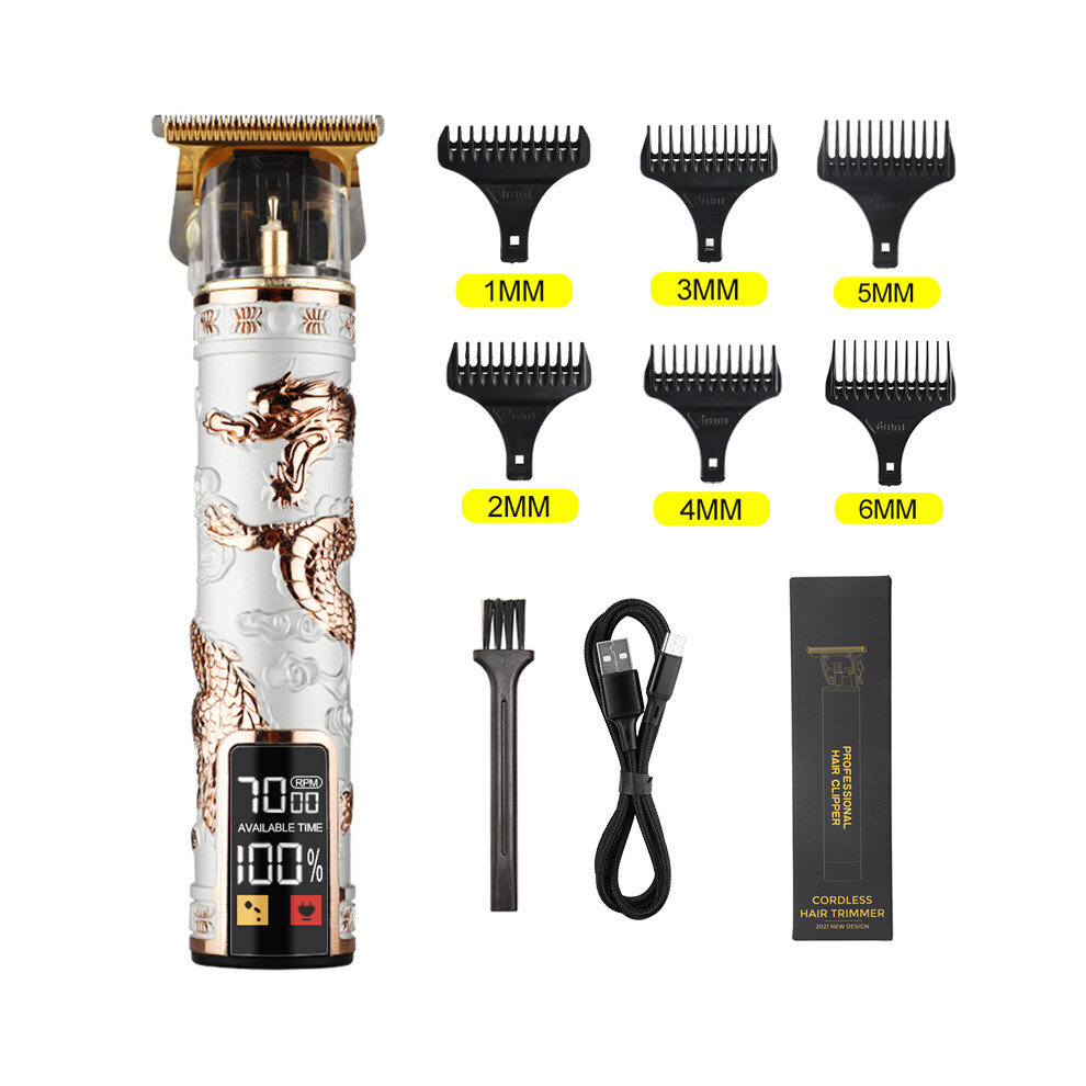 White ( Dragon)2023 Hair Clipper Hair Clippers Rechargeable Shaver Beard Trimmer