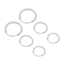 (Silver, One size) Minimalism Round Circle Earrings 3 Pairs Hoop Earrings for Street Shooting