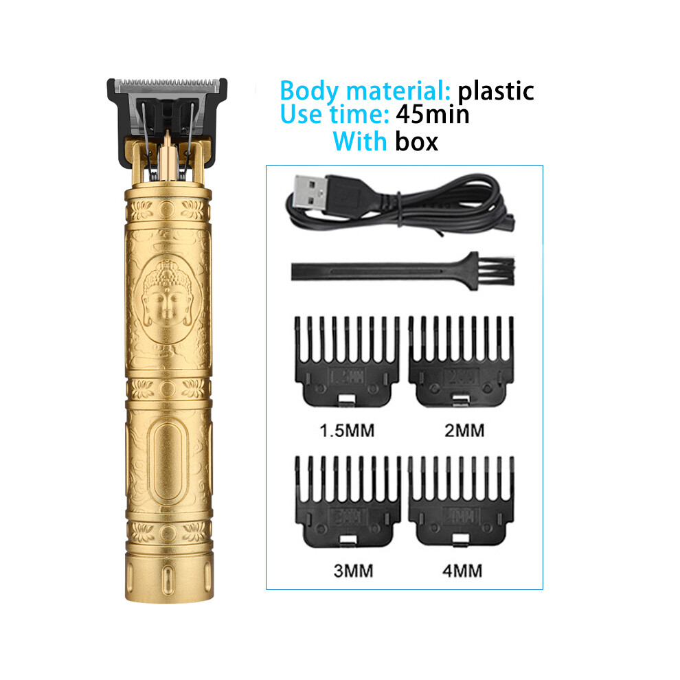 (plastic buddha2) Electric Hair Clipper Vintage T9 Clipper Hair Rechargeable Men's Shaver