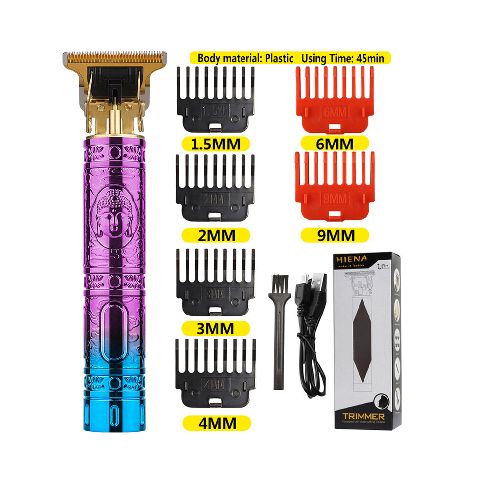 (Plastic Buddha 5)Electric Hair Clipper Vintage T9 Clipper Hair Rechargeable Men's Shaver