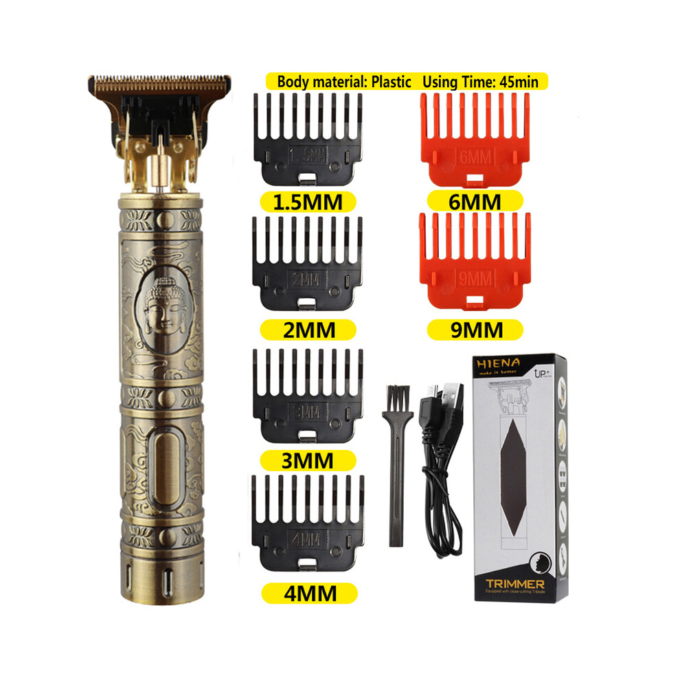(Plastic Buddha 1)Electric Hair Clipper Vintage T9 Clipper Hair Rechargeable Men's Shaver