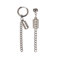 (As show, One size) Titanium Steel Korean Boy Jin V Dlade Pendant Tassel Chain Drop Fashion Earrings