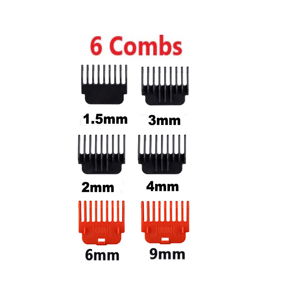 (6 pcs)1Set T9 Hair Clipper Covers Guide Combs Trimmer Cutting Guides Styling Tools Attachment