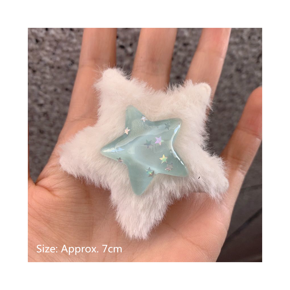 Light/Blue ( Blue)Starfish Hair Clips Fashion Girls Hairpin Women's Top Bangs Side Clip