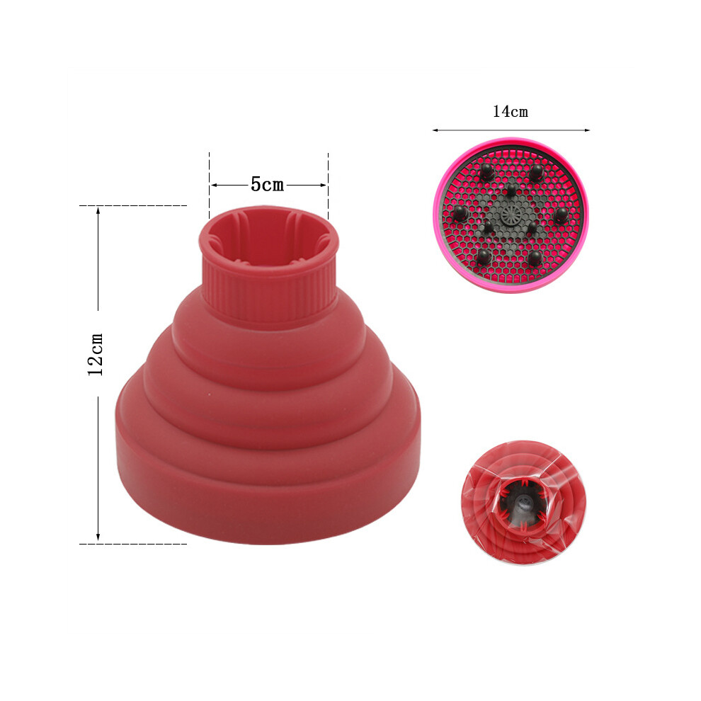 Red (Red) Hair Dryer Diffuser Cover High Temperature Resistant Silica Gel Foldable