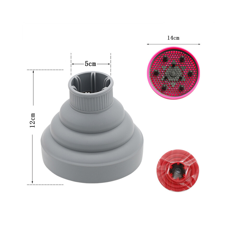 Grey (Grey) Hair Dryer Diffuser Cover High Temperature Resistant Silica Gel Foldable