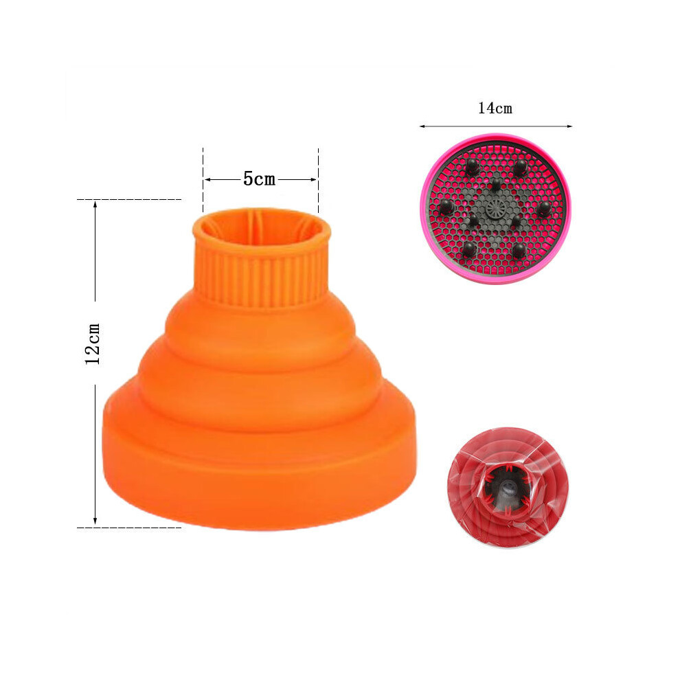 Orange (Orange) Hair Dryer Diffuser Cover High Temperature Resistant Silica Gel Foldable