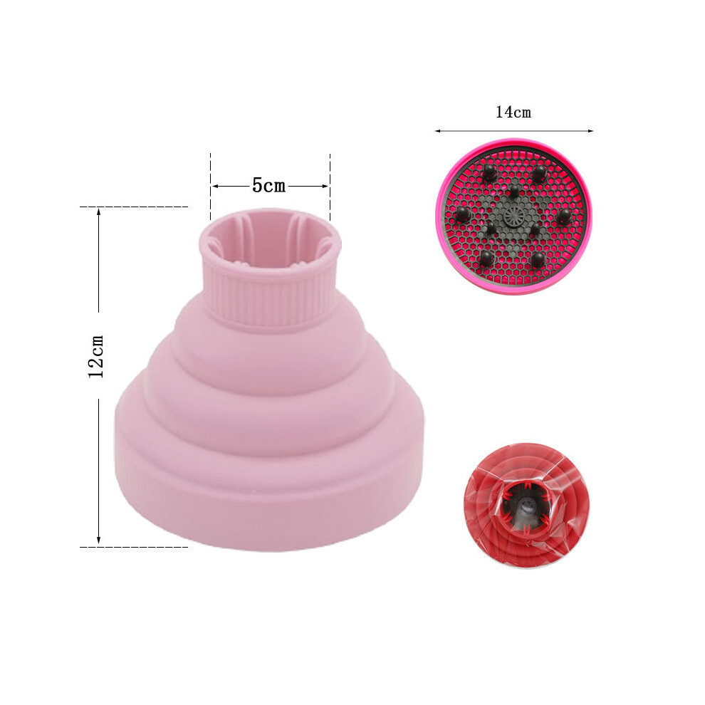 Pink (Pink) Hair Dryer Diffuser Cover High Temperature Resistant Silica Gel Foldable