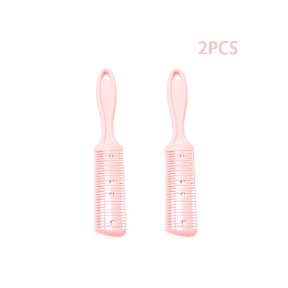 (LPK)2pcs Haircut Styling Barber Scissors Razor Magic Blade Comb Hairdressing Tool Double Sided