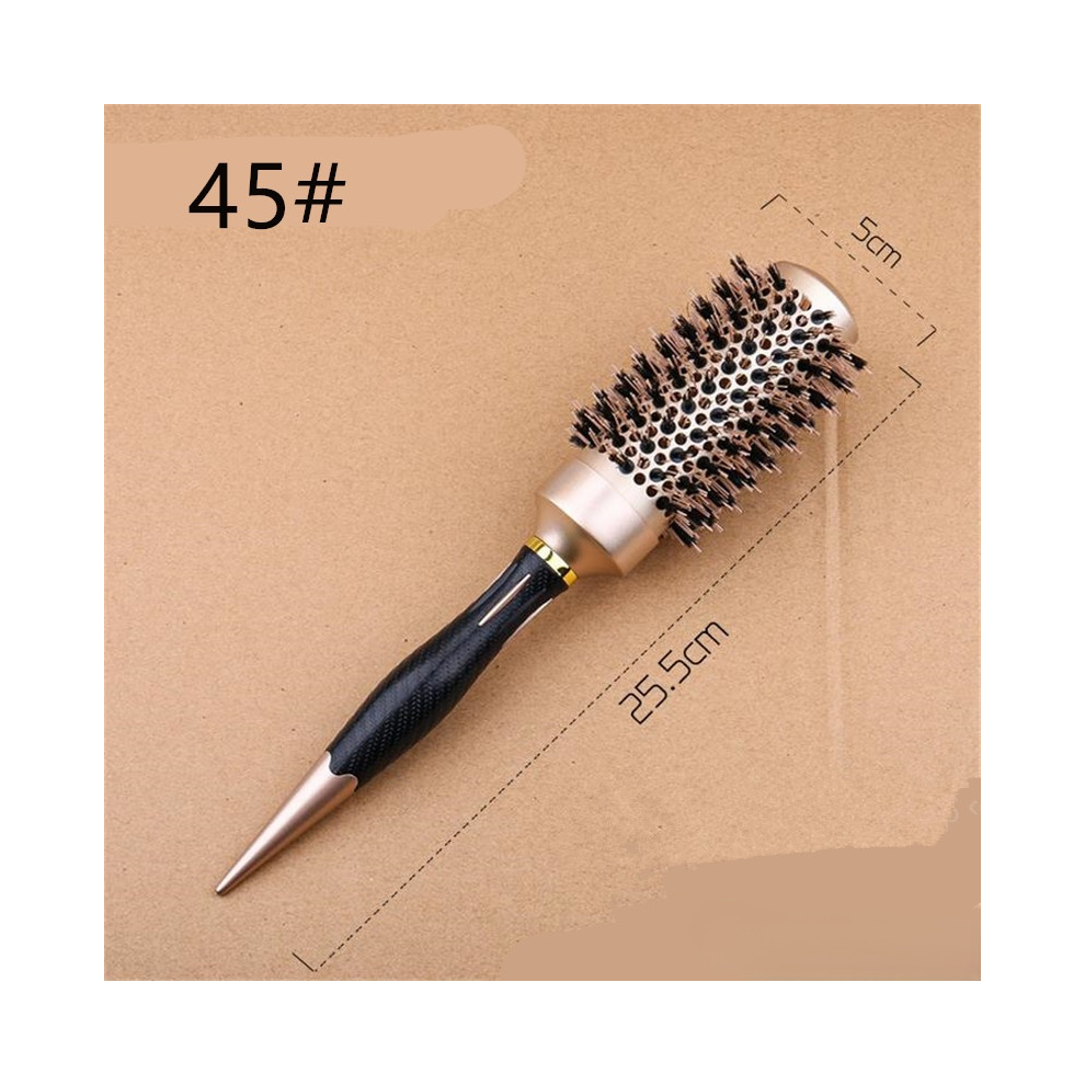 (45mm A)Ionic Curling Hair Brush Barber Comb Rotary Comb Hair Styling Tool Home Accessories