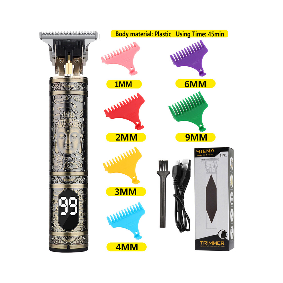 (PlasticBuddhalcd)2022 Vintage t9 Hair Clipper Cordless Hair Clipper Trimming Machine Beard Trimmer