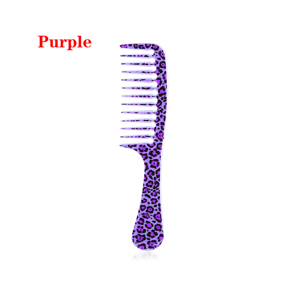 (Purple)Korean Style Acetate Wide Tooth Hair Combs Hair Comb for Women Girls Thick Curly