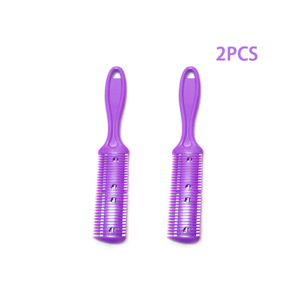 (PP)2pcs Haircut Styling Barber Scissors Razor Magic Blade Comb Hairdressing Tool Double Sided