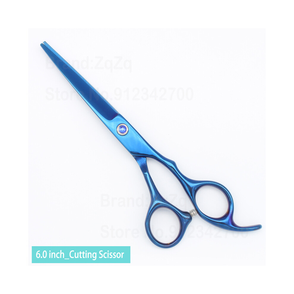 Blue ( Cut) 6 Inch Stainless Steel Hairdressing Scissors For A Professional Cut