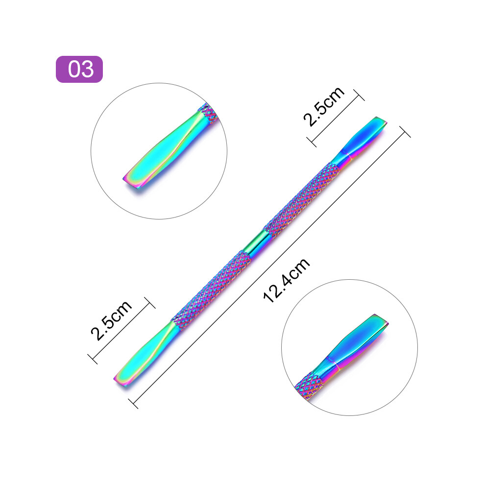 (Model 10)Nail Cuticle Scissors Stainless Steel with Rainbow Tweezers Cutter