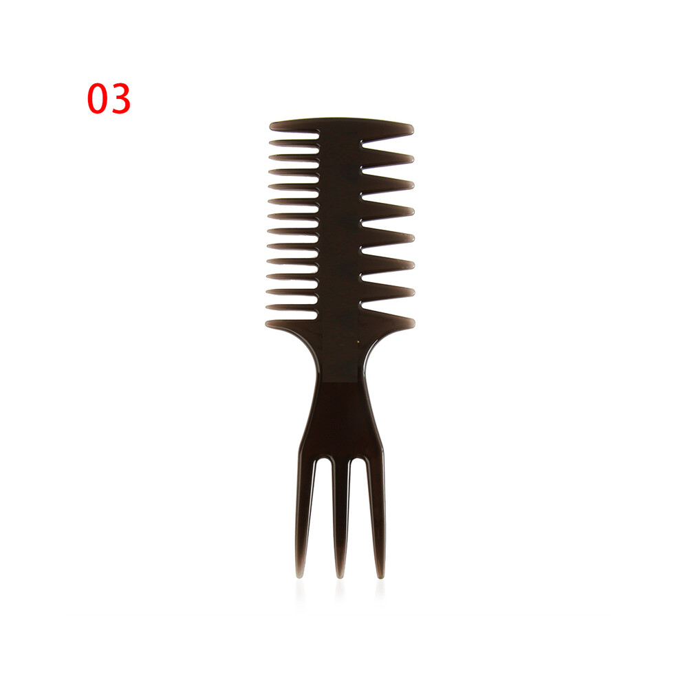 (3)2022 Hot Wide Teeth Hairbrush Fork Comb Men's Beard Combing Brush Barber Styling Tool