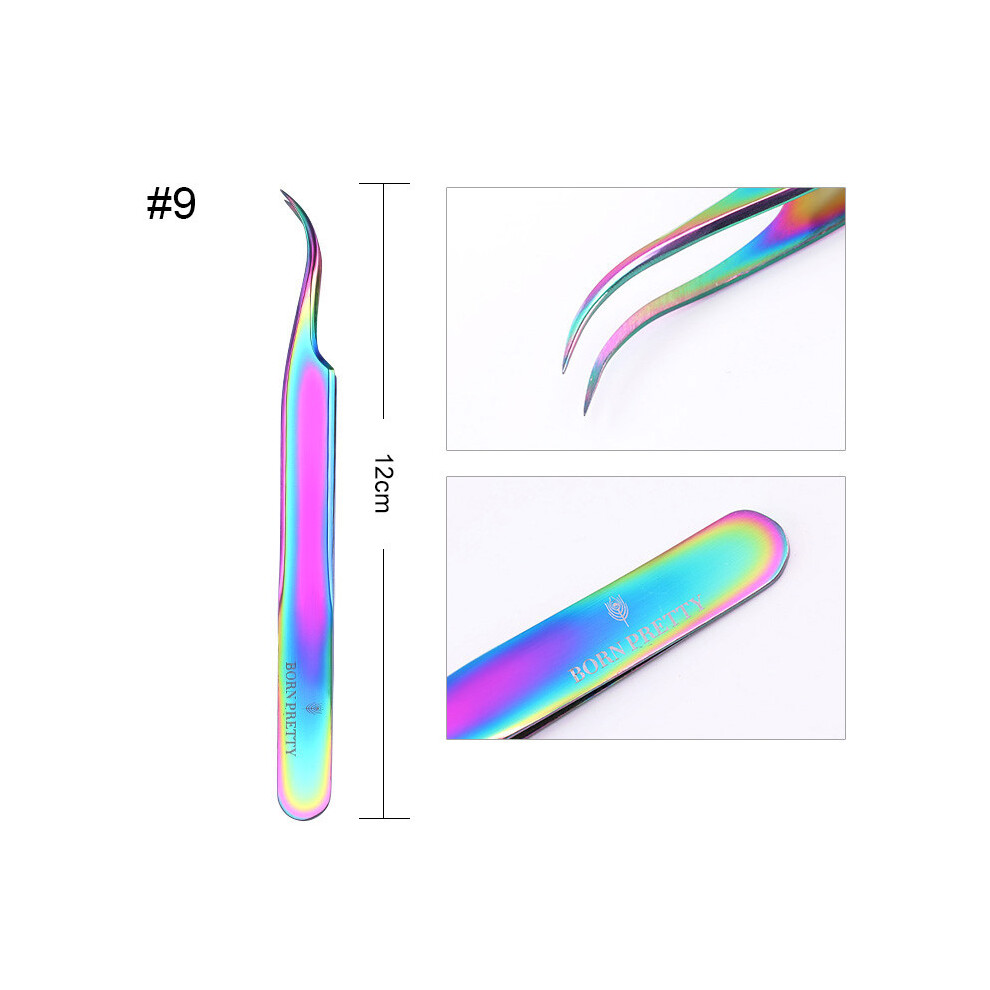 (Model 14)Stainless Steel Nail Cuticle Scissors with Rainbow Tweezers Cutter