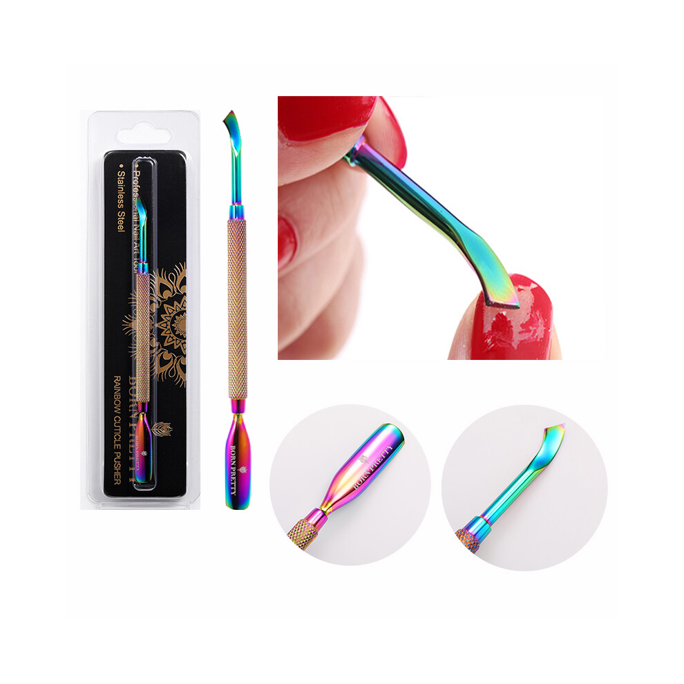 (Model 2)Nail cuticle scissors stainless steel with rainbow tweezers cutter dead
