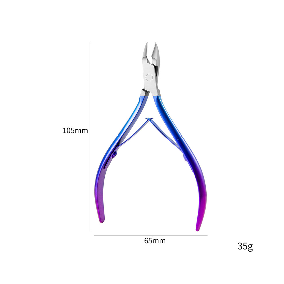 (Model 25)Nail Cuticle Scissors Stainless Steel with Rainbow Tweezers Cutter