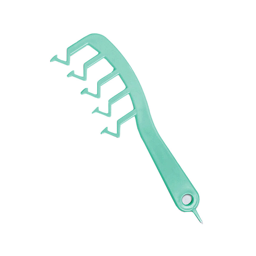 Green (Green) 1Pc Wide Tooth Shark Plastic Comb Detangler Curly Hair Salon Hairdressing Comb Hair Massage
