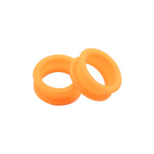 (Orange) Ciseaux à cheveux en gel de silice souple pour salon, anneaux en silicone pour les doigts,