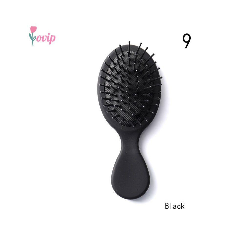(N9)On-the-go folding hair comb with mirror brush massage Antistatic hair comb Hairdresser's personality