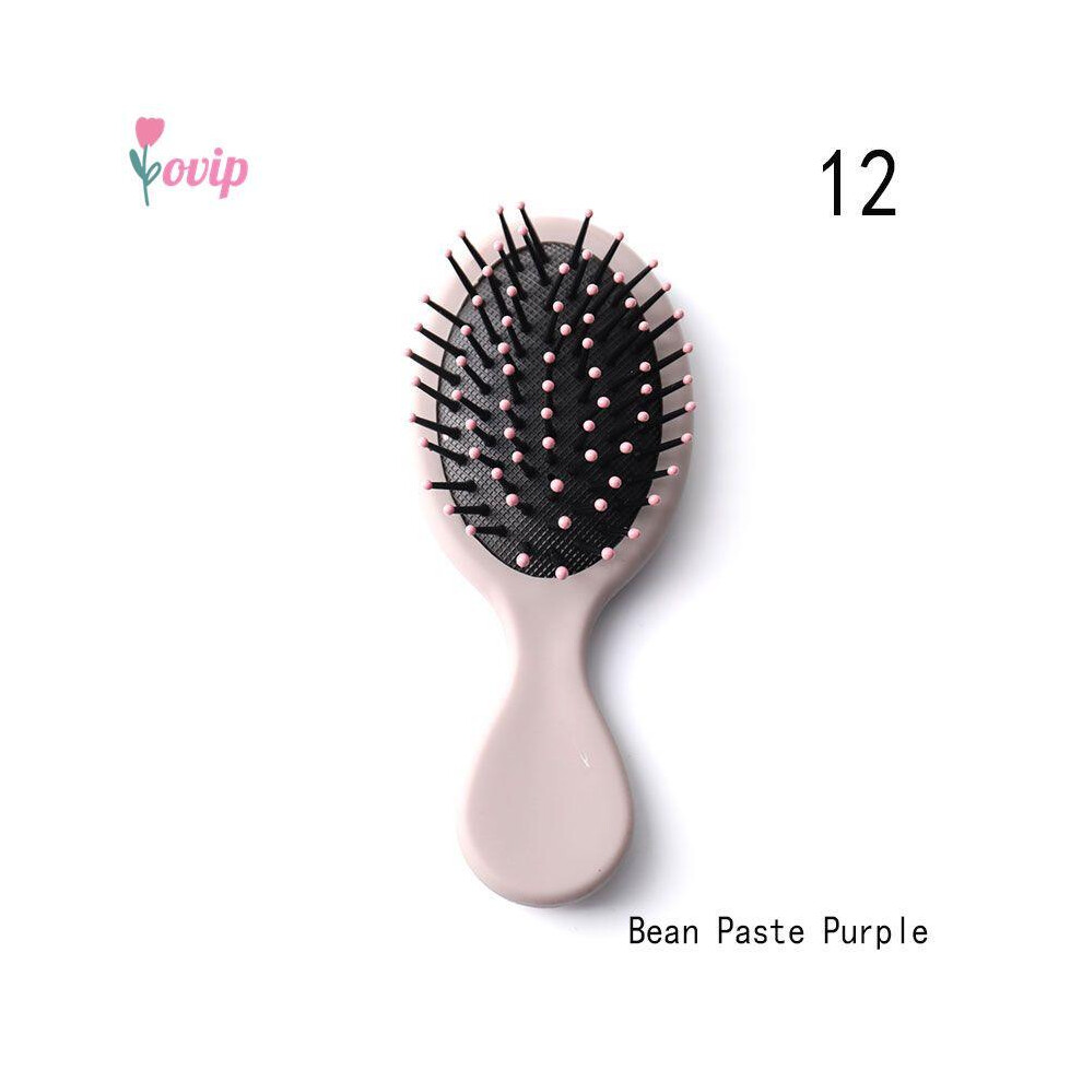 (N12)On-the-go foldable hair comb with mirror brush massage Antistatic hair comb Hairdresser's personality