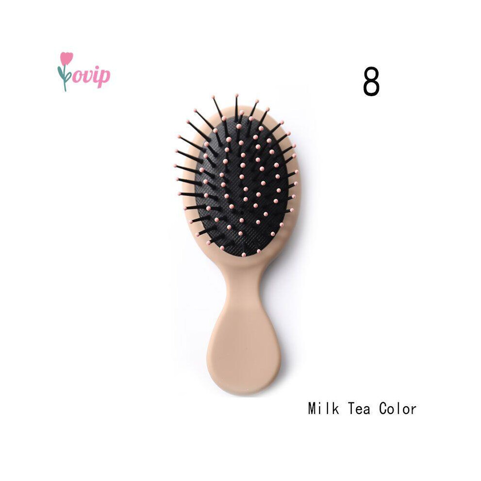 (N8)On-the-go folding hair comb with mirror brush massage Antistatic hair comb Hairdresser's personality