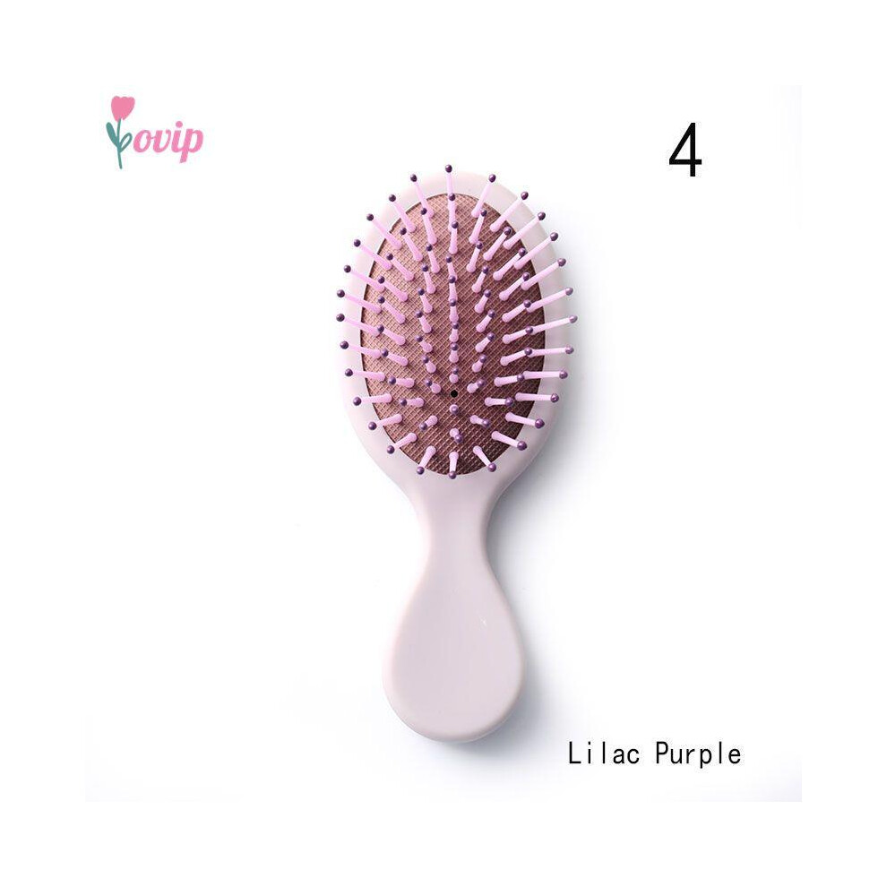(N4)On-the-go folding hair comb with mirror brush massage Antistatic hair comb Hairdresser's personality