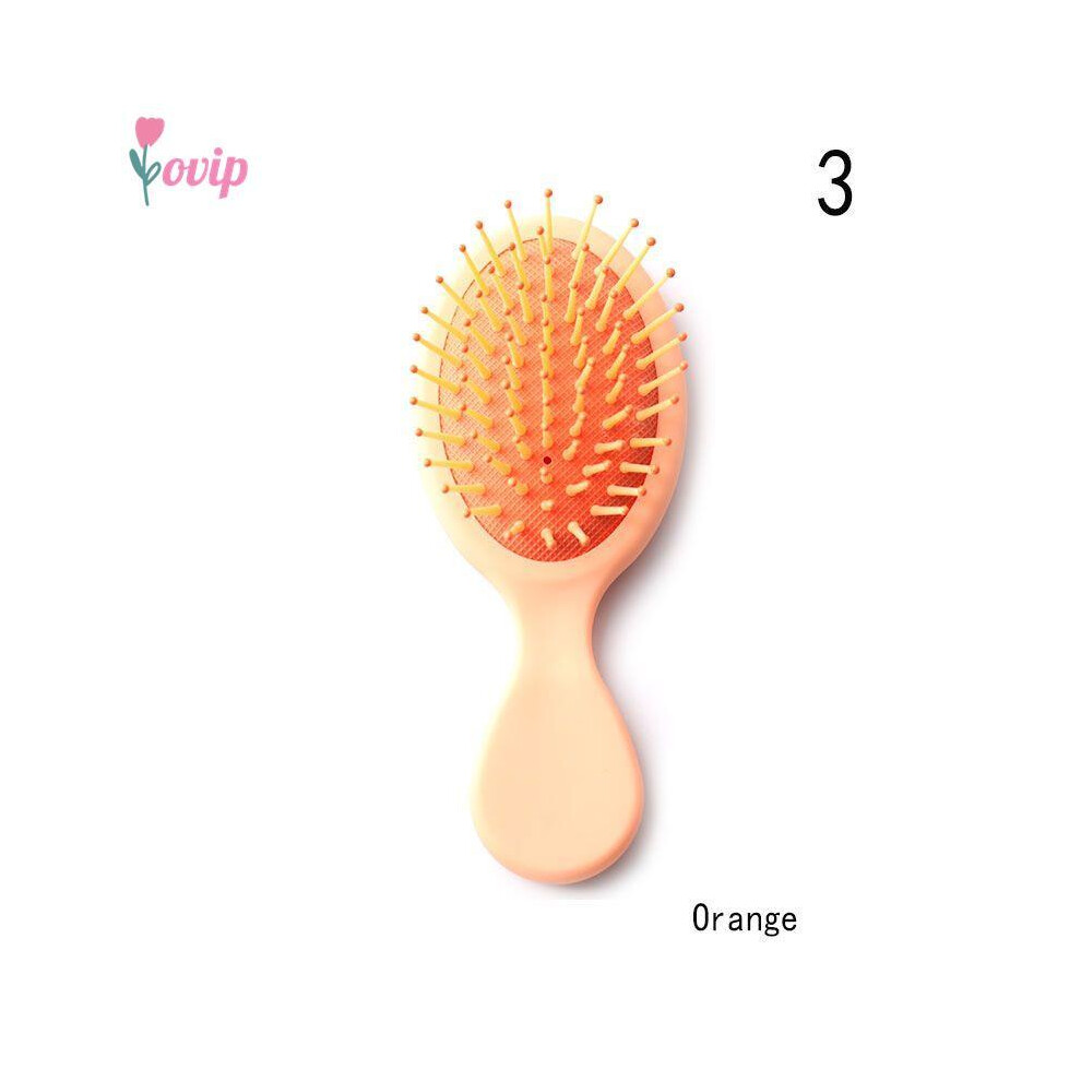 (N3)On-the-go folding hair comb with mirror brush massage Antistatic hair comb Hairdresser's personality