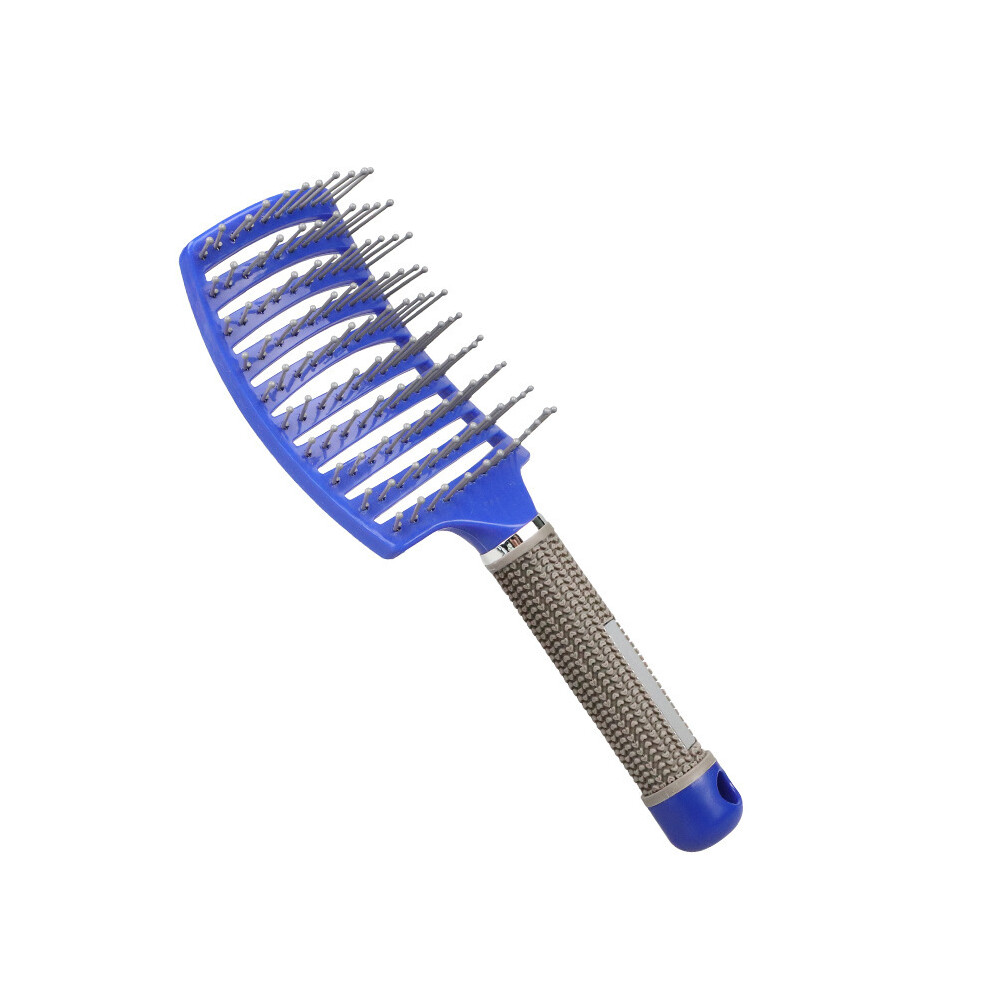 Blue (Nylon ) Women's Hair Brush Scalp Massage Comb Bristles Nylon Hair Brush Wet Curly Detangle