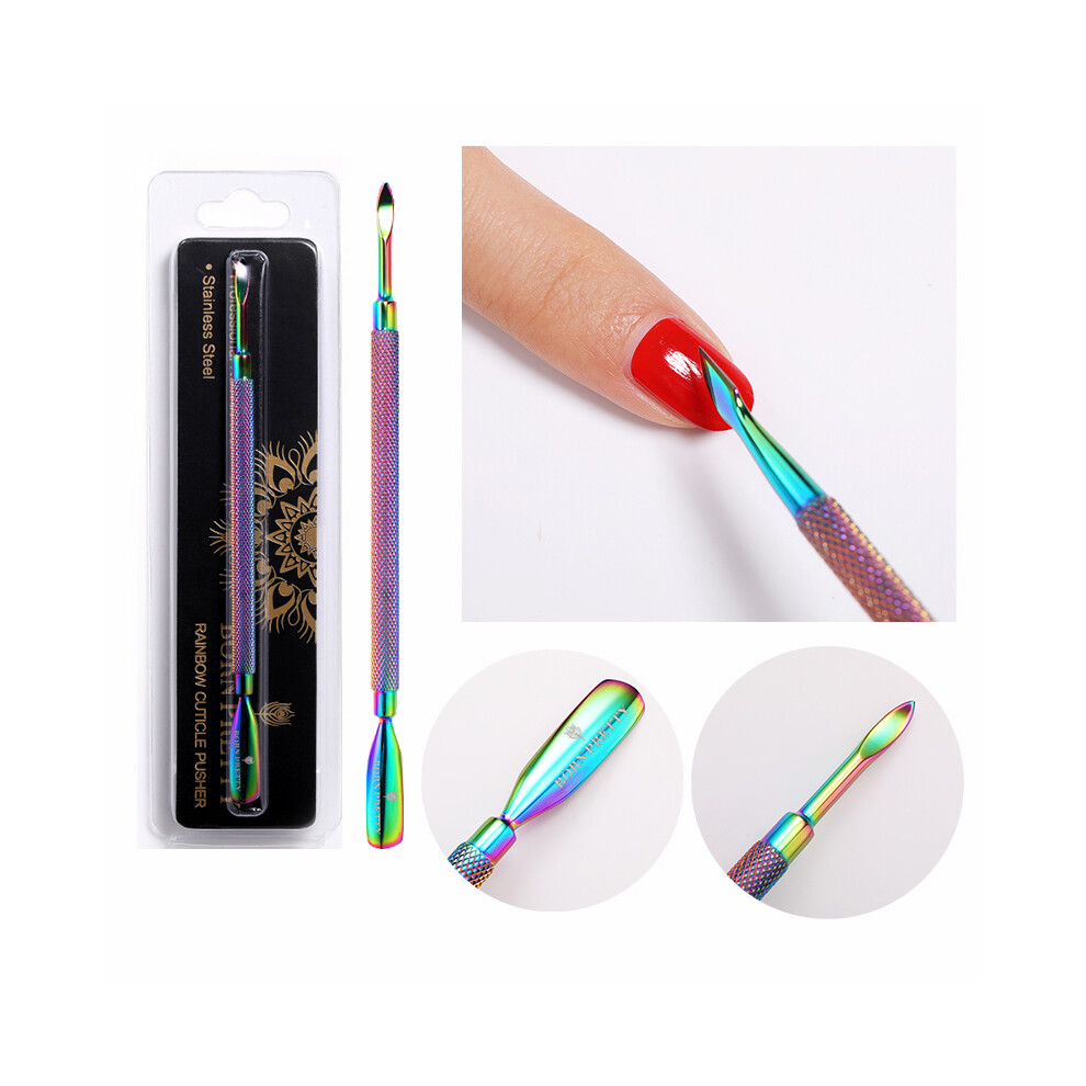 (Model 4)Nail cuticle scissors stainless steel with rainbow tweezers cutter dead