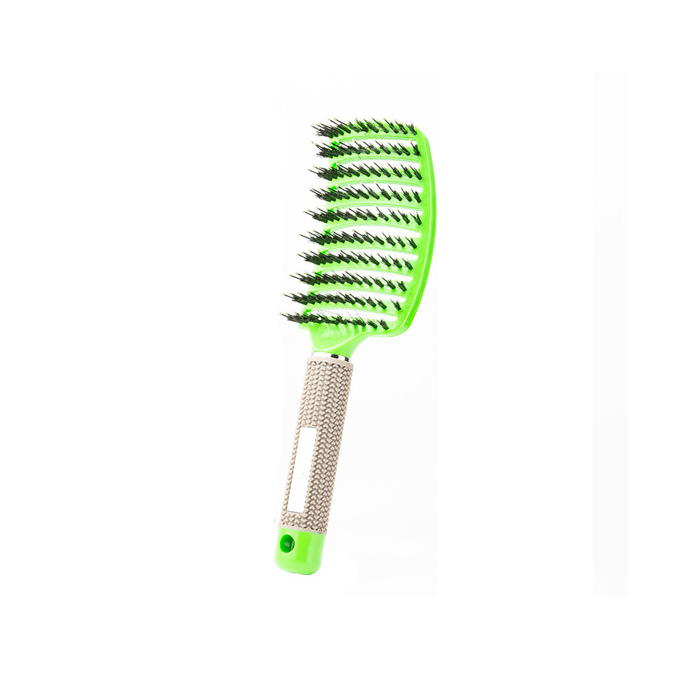 (Green) Women's Hair Brush Scalp Massage Comb Bristles Nylon Hair Brush Wet Curly Detangle Hair Brush