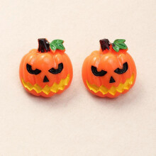 (As show, One size) XIANRENGE Halloween Resin Stud Earrings Funny Simulation Pumpkin Earring Party Accessories for Kid Girls