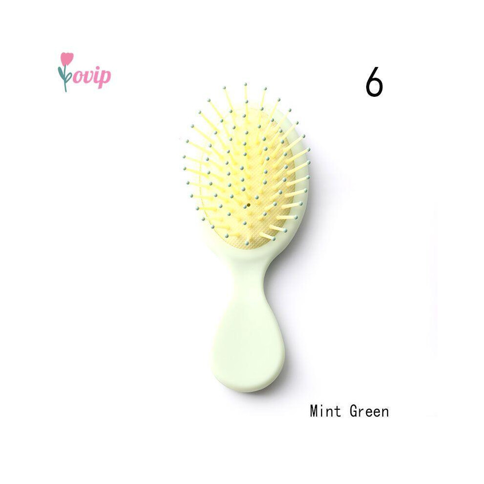 (N6)On-the-go foldable hair comb with mirror brush massage Anti-static hair comb Hairdresser's personality