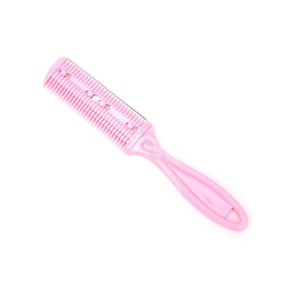 Pink ( 1Pc) Hair Cutting Comb Hair Brushes With Razor Blades Hair Clipper Cutting Thinning Tool