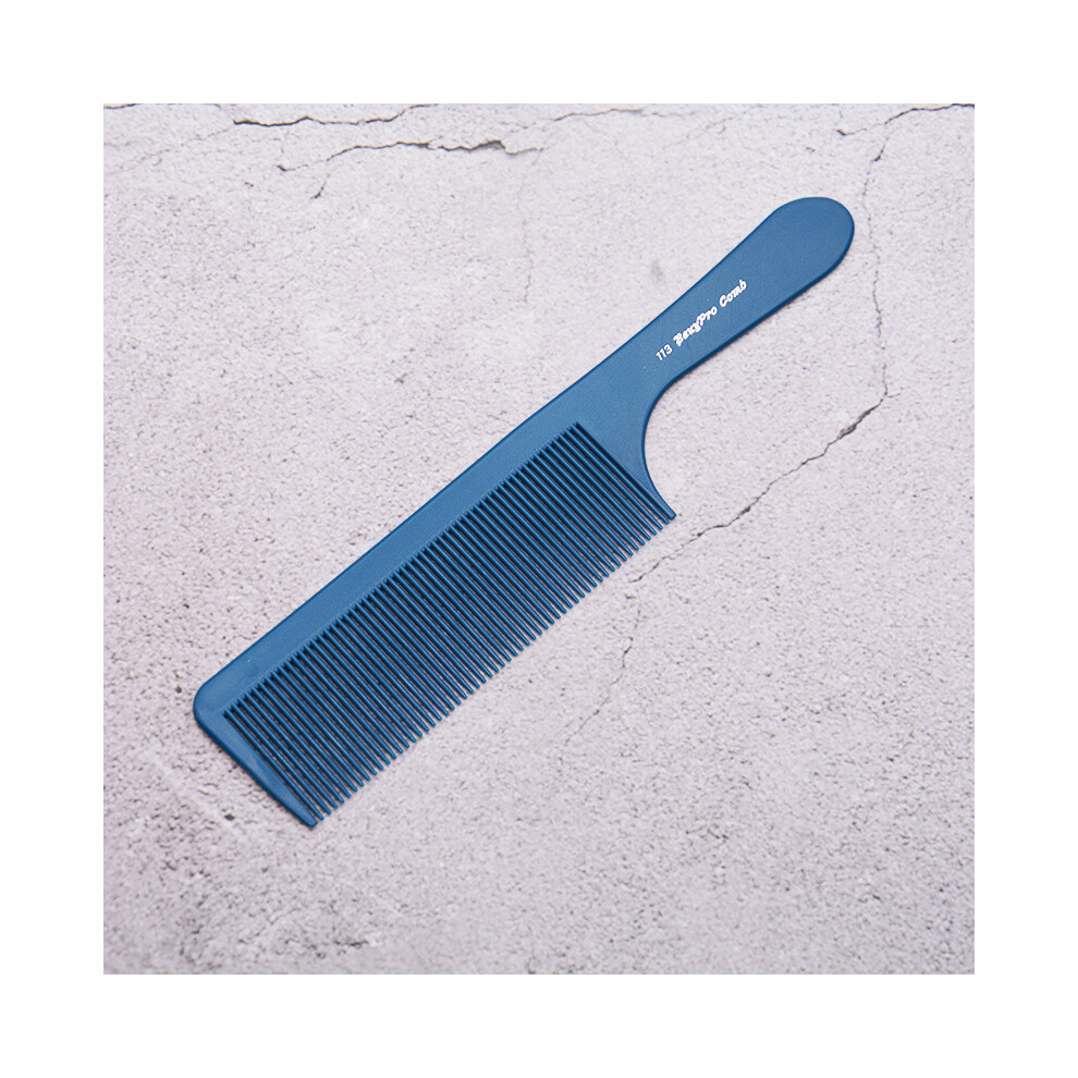 (Blue comb)Professional hair cutting comb Antistatic flat head clipper comb with wide teeth