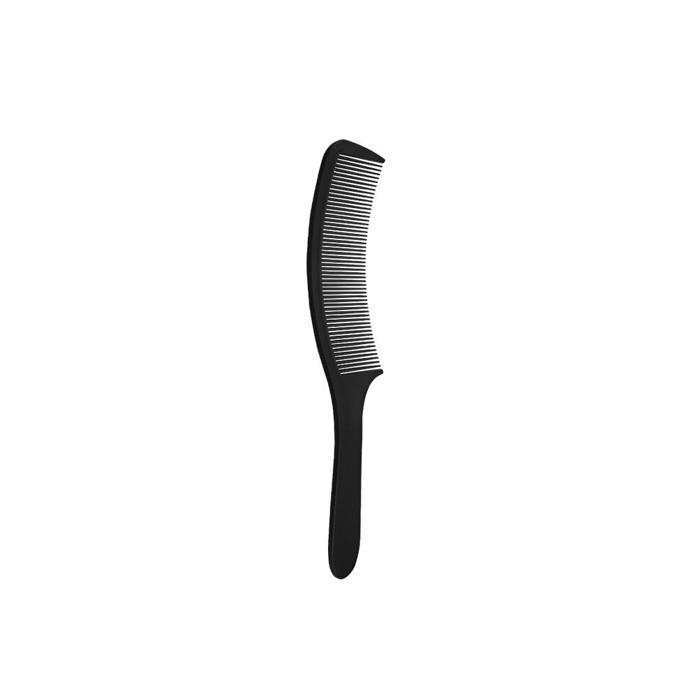 (Black)Professional Curved Shaver Hair Cutting Comb Anti-Static Barber Flat Head Comb