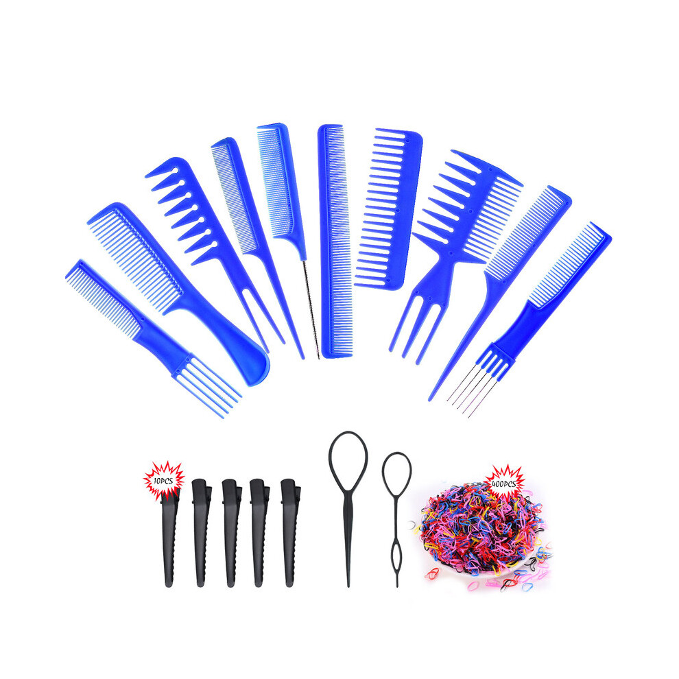 Unisex Blue ( Set) Styling Comb Set Portable Anti-Static Hair Salon Hair Comb Hair Detangling Comb Makeup