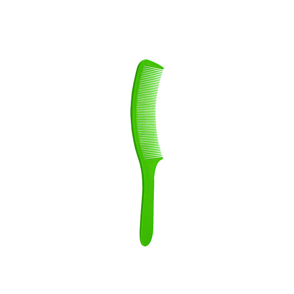 (Green)Professional Curved Shaver Hair Cutting Comb Anti-Static Barber Flat Head Comb