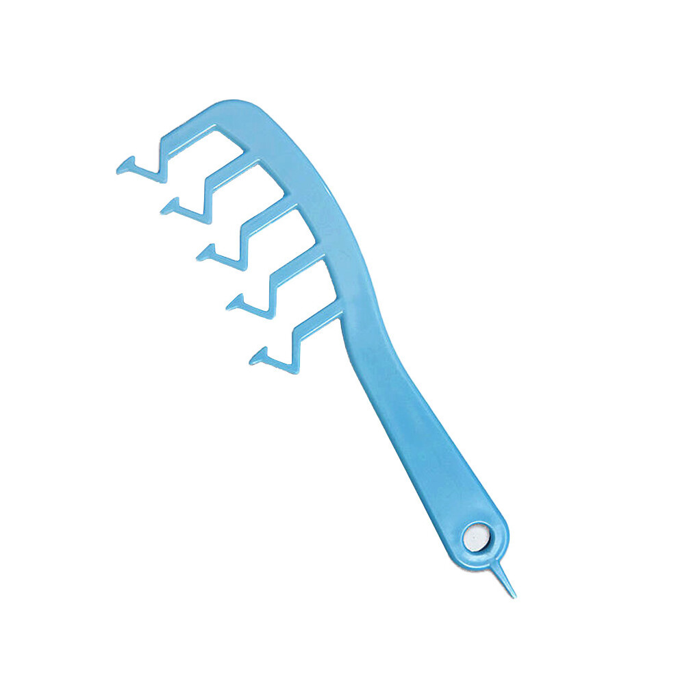 Unisex Blue (Blue) 1Pc Wide Tooth Shark Plastic Comb Detangler Curly Hair Salon Hairdressing Comb Hair Massage