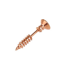 (Rose Gold, One size) 1 Pair Unisex Screw Stud Prank Titanium Steel Screw Piercing Stud Personalized Stainless Steel Earrings Hypoallergenic Ear Stud