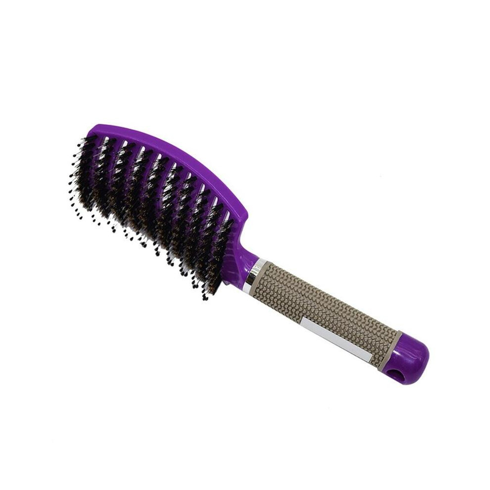 (Purple) Women's Hair Comb Scalp Massage Comb Bristles & Nylon Hair Brush Wet Curly Hair Brush
